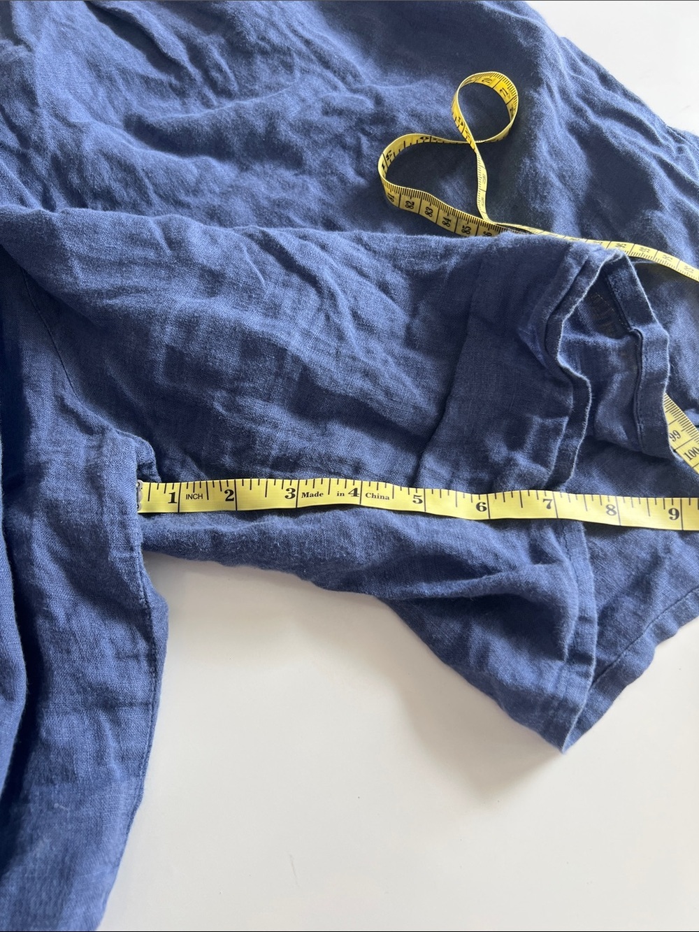 Flax Women's Elastic-Waist Blue Linen Shorts - Picture 5 of 6